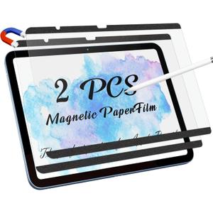 2 Pack Magnetic Paperfilm for iPad 10th 2022 10.9" & iPad 11th A16 2025 11", Feel Like Writing Drawing On Paper, Matte Removable Anti Glare Fingerprint Screen Protector Blue Light Filter
