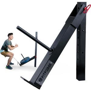 FitForge Belt Squat Attachment for Rack and Squat Belt - Space Saving Power Rack Squat Stand Attachment - Power Cage Squat Rack Add On for Home Gym, Compatible with All Hole Plates