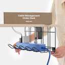 CarryUp Under Desk Cable Tray, No Drill Wire Management Clamp, Computer Cord Organizer, Cable Hider & Holder, Cord Keepers for Home Office Organization, Powder Coated Metal, Easy Install - Grey