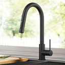 KRAUS Oletto Contemporary Pull-Down Single Handle Kitchen Faucet in Matte Black, KPF-3104MB