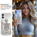 Hungo Compatible for Samsung Galaxy S25 Edge Case for Women Girls Clear Design Cute, Girly for Women Girls Floral Transparent Skin Skull Skeleton