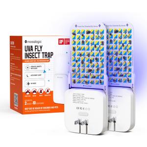 Mosalogic Fruit Fly Traps for Indoors Gnat Trap for House Indoor-600 Sqft Protection Area UV Fly Insect Trapper for Fruit FliesGnatsMosquitoand Other Flying Insect Plug-in Bug Killer White 2Pack Mosalogic Fruit Fly Traps for Indoors Gnat Trap for House Indoor-600 Sqft Protection Area UV Fly Insect Trapper for Fruit FliesGnatsMosquitoand Other Flying Insect Plug-in Bug Killer White 2Pack