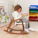ECR4Kids Bentwood Rocking Chair with Armrests and Cushion, Dark Walnut, 26.75" L x 17" W x 22.2" H