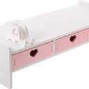 Pink Monitor Riser Elevated Rack 19.29X7.48X3.93In Multi-Purpose Desktop Computer Monitor Stand Organizer Space Saving Durable