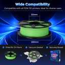 FLASHFORGE Rapid PLA Filament 1.75mm Luminous Green, 500mm/s High Speed Printing, Glow in The Dark 3D Printer Filament 1kg Spool, Dimensional Accuracy +/- 0.02mm, Brilliant, Long-Lasting Glow