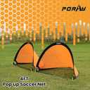 Poray Soccer Goal for Kid Easy-up Set of Two Portable Soccer Net 210D Oxford with 8 Field Marker Cones Extra Stakes Fun for Backyard and Soccer Training