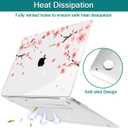 Teryeefi New MacBook Air 13 Inch Case 2021 2020 2019 2018 Release A2337 M1/ A1932/A2179 with Retina Display Touch ID, Floral Hard Plastic Shell Case and Keyboard Cover,Cherry Blossoms