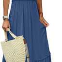 ANRABESS Womens Summer Sleeveless Maxi Dress Square Neck Smocked Boho Casual Ruffle Strap Flowy A-Line Long Beach Sundress (Medium, Blue)