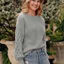 PRETTYGARDEN Women's Fall 2026 Pullover Sweater Casual Long Sleeve Loose Chunky Knit Tops Blouse Winter Fashion Clothing (Gray, M)