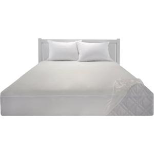 Mainstays Waterproof Fitted Vinyl Mattress Protector, White, 80"X 54" In