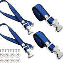 4PCS Drywall Stilts Straps, Adjustable Drywall Foot Band Straps Kit,Replacement Part for Stilts, 4 Shoe Straps + 8 Screws + 8 Spacers, Blue