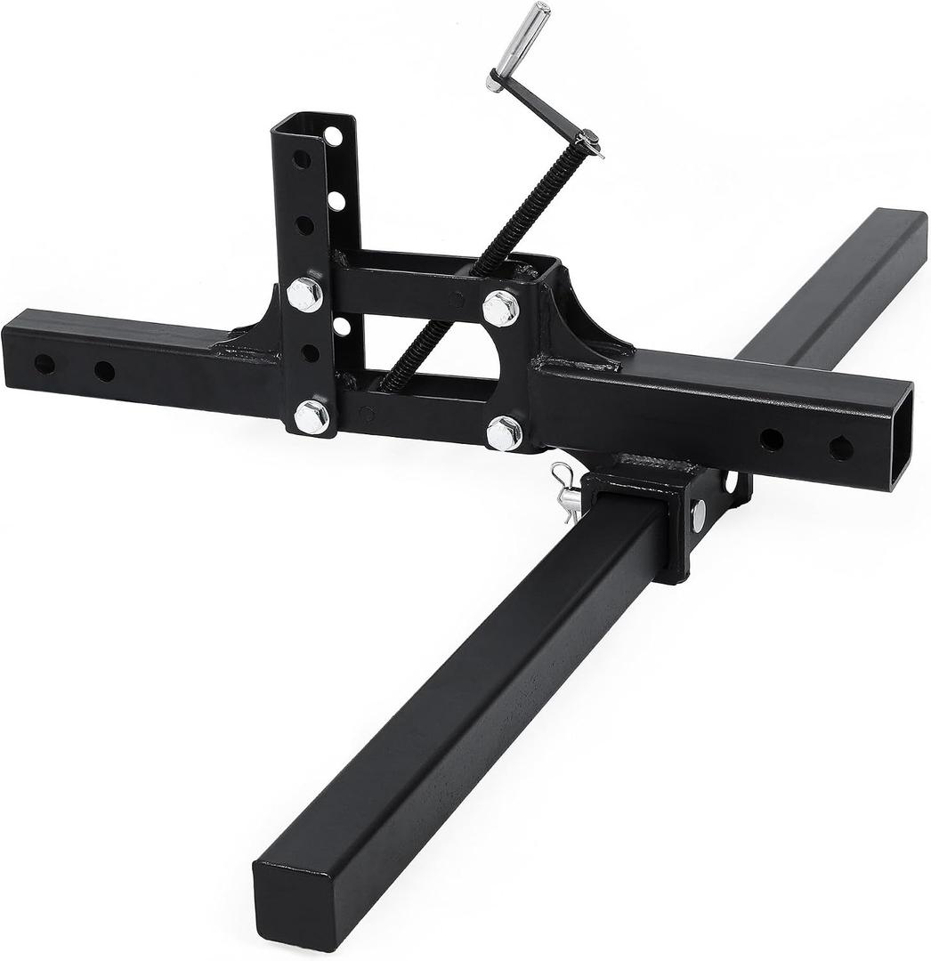 ATV/UTV Manual Implement Lift, 50 Inch ATV Attachments 1-Point Hitch System for 2 Inch Receiver, Adjustable Height Heavy Duty Steel Lift for Rake Scrape Blade Plow and Disc