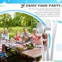 Minatee 150 Pieces Disposable Cutlery Set Plastic Silverware Heavy Duty Utensil Sets 50 Forks 50 Knives 50 Spoons for Home Office School Party Picnics Restaurant Outdoor Events