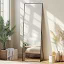 Delma Full Length Mirror with Stand, Black Floor Mirror