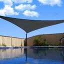 SUNLAX Sun Shade Sail 10' x 10' x 10' Dark Grey Triangle Canopy Sail Shade Cover UV Block Permeable Sunshade Outdoor for Patio Backyard (We Make Custom Size)