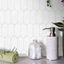 Contact Paper Peel and Stick Backsplash for Kitchen Bathroom Countertop - Removable Vinyl Long Hexagon Geometric Temporary Wallpaper - White Decor 17.1"x118"