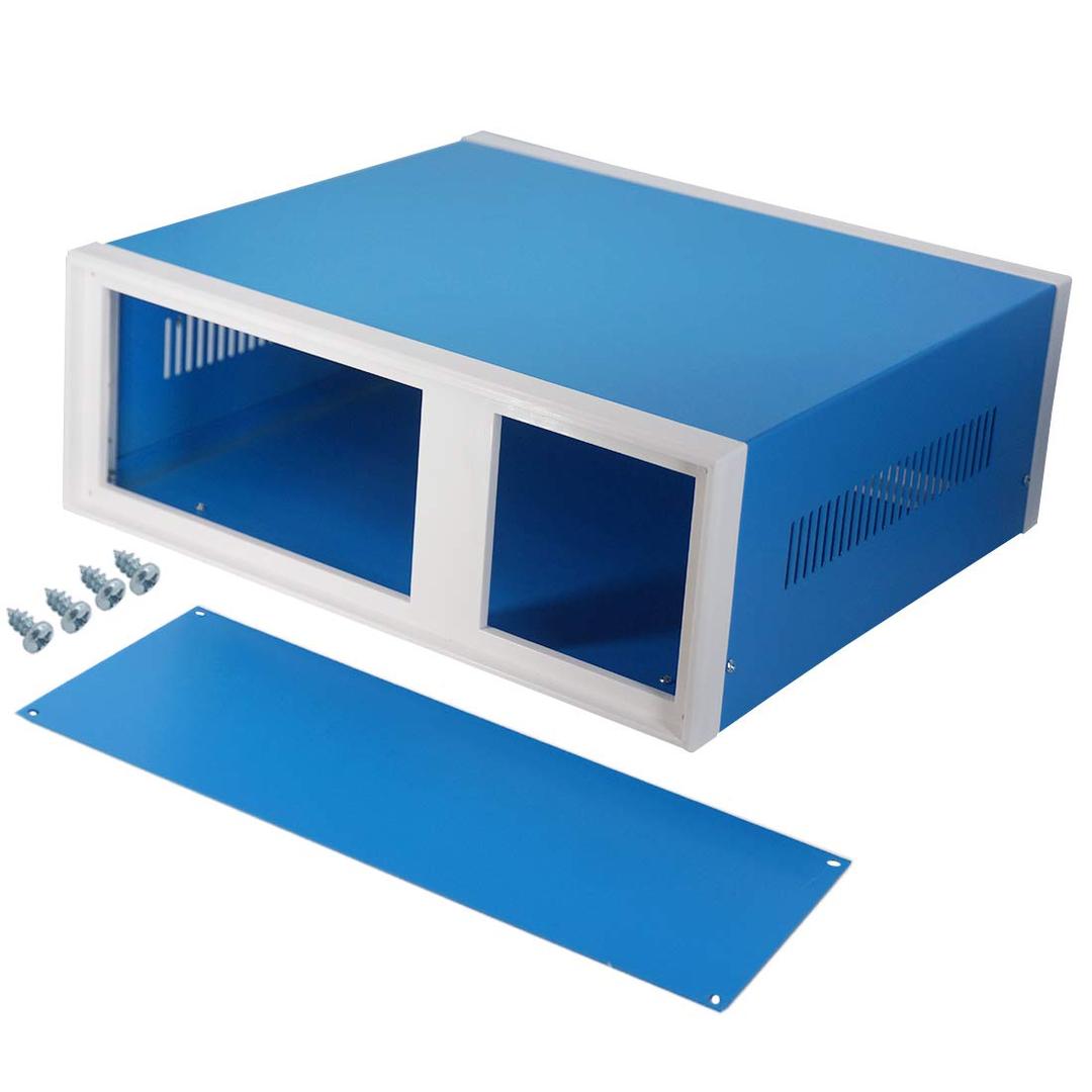 Zulkit Junction Box Blue Metal Project Box DIY Electric Enclosure Case Preventive Case Electrical Box 12.2 x 11.2 x 4.5 inch