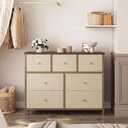 OLIXIS 7 Drawer Fabric Dresser, Storage Tower for Bedroom and Closet, 11.8"D x 39.4"W x 30.1"H