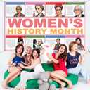 Women’s History Month Bulletin Board Decorations Photo Booth Backdrop International Women’s Day Poster Famous Women Inspirational School Classroom Office Wall Decor, 3.6ft*5.9ft