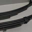 4 Leaf 1750lb Capacity Double Eye Spring for 3500lb Trailer Axle, 25-1/4" Length, 1.75" Width, 3" Free Open & U-Bolt & Hanger Kit, Suspension Kit Replaces SW4B, 2PCS