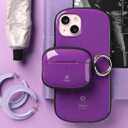 iFace First Class Case [Compatible with AirPods Pro]  Cute Shockproof Hybrid Dual Layer [Hard Cover + Bumper] Keychain Protective Case [Drop Tested]  Purple