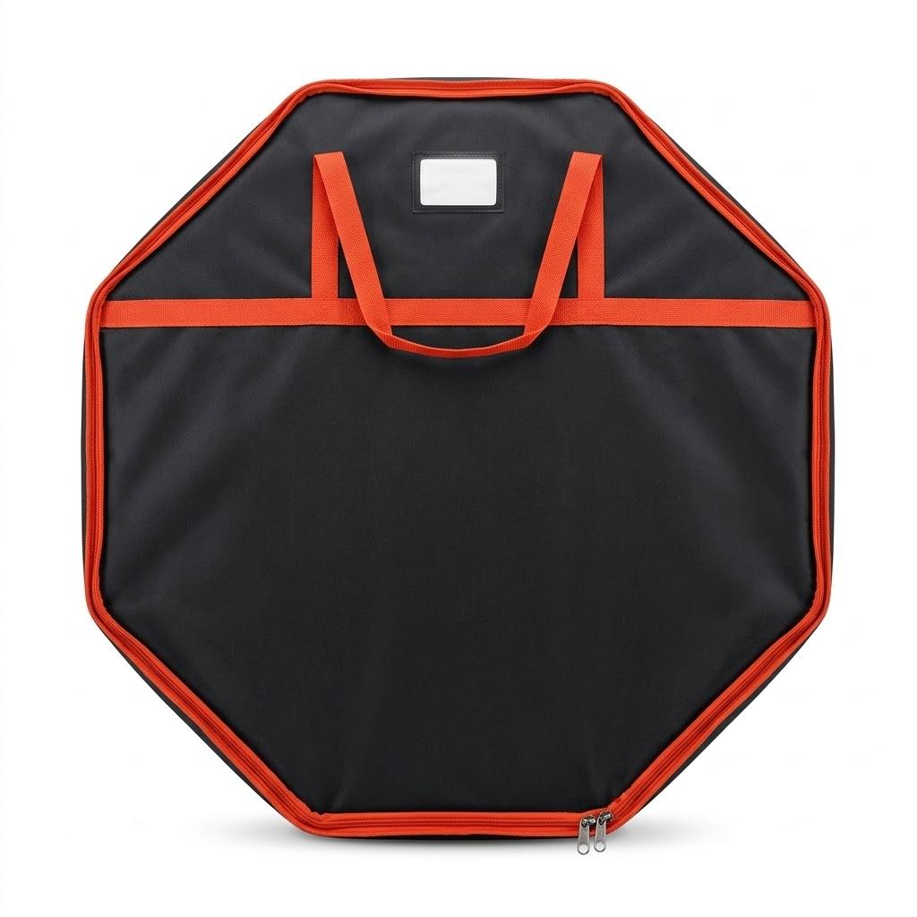 Covermates Keepsakes Deluxe Wreath Storage Bag – Heavy-Duty Polyester with Buckle Strap & Structured Interior – Protective Holiday Organizer with Handles, D-Ring & Label Window, Black