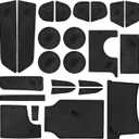 SENSHINE for Dodge Charger Accessories 2015-2021 2022 2023 Non-Slip Anti Dust Cup Holder Insert Center Console Shifter Liner Trim Door Pocket Mats Premium Custom Interior 24PC Set (Black Trim)