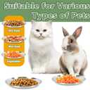 8-Pack Stainless Steel Cat Food Bowls, Shallow Whisker-Friendly Non-Slip Silicone Base Metal Dishes, Easy to Clean Indoor Feeding Flat Plates for Cat, Kitten, Small Dog (6.7")