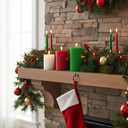 3 Pcs Flameless Candles Battery Operated Wax LED Flickering Flameless Pillar Candles with Remote for Halloween Christmas Home Wedding Autumn Decor(White,Red,Green)