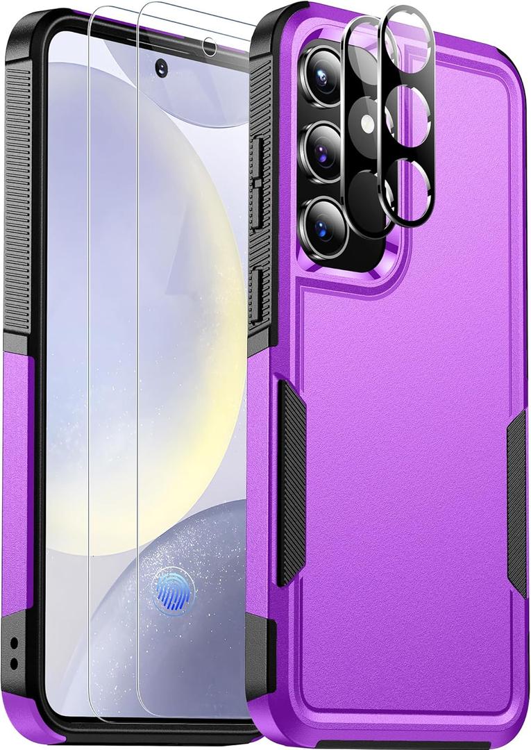 SPIDERCASE Designed for Samsung Galaxy S24 Plus Case, [10 FT Military Grade Drop Protection] Heavy Duty Shockproof Phone Case for Galaxy S24 Plus 2024, Dark Purple