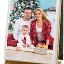 ZEEYUAN 4X6 Flip Photo Album Stand on Desktop 60 Pockets, Vertical 4x6 Desk Photo Album Double sides, Photo Gifts for Thanksgiving Christmas