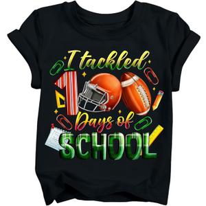 Boys Girls 100 Days of School Shirt Kids Happy 100th Day of School T-Shirts Toddler Graphic Tee Tops 2026 (3T-10T) (6-7 Years, Black_5)