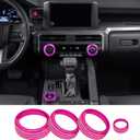 for Toyota Tacoma 2024 2025 Interior Accessories, for 4Runner 2025 with 8" Display Switches, Air Conditioner AC Switch Knob Cover 4PCS Aluminum Alloy (Pink, 8 Inch Display)