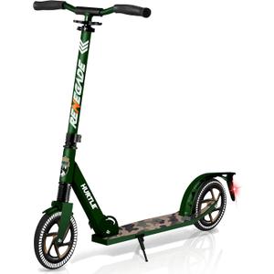 Hurtle Renegade Kick Scooter for Kids, Teenagers & Adults - 2-Wheel Folding Scooter with Adjustable T-Bar Handlebar - Alloy Anti-Slip Deck