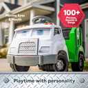 Kid Trax Real Rigs Toddler Recycling Truck Interactive Ride On Toy, Kids Ages 1.5-4 Years, 6 Volt Battery and Charger, Sound Effects, 9 Recycling Accessories Included,Green, Large