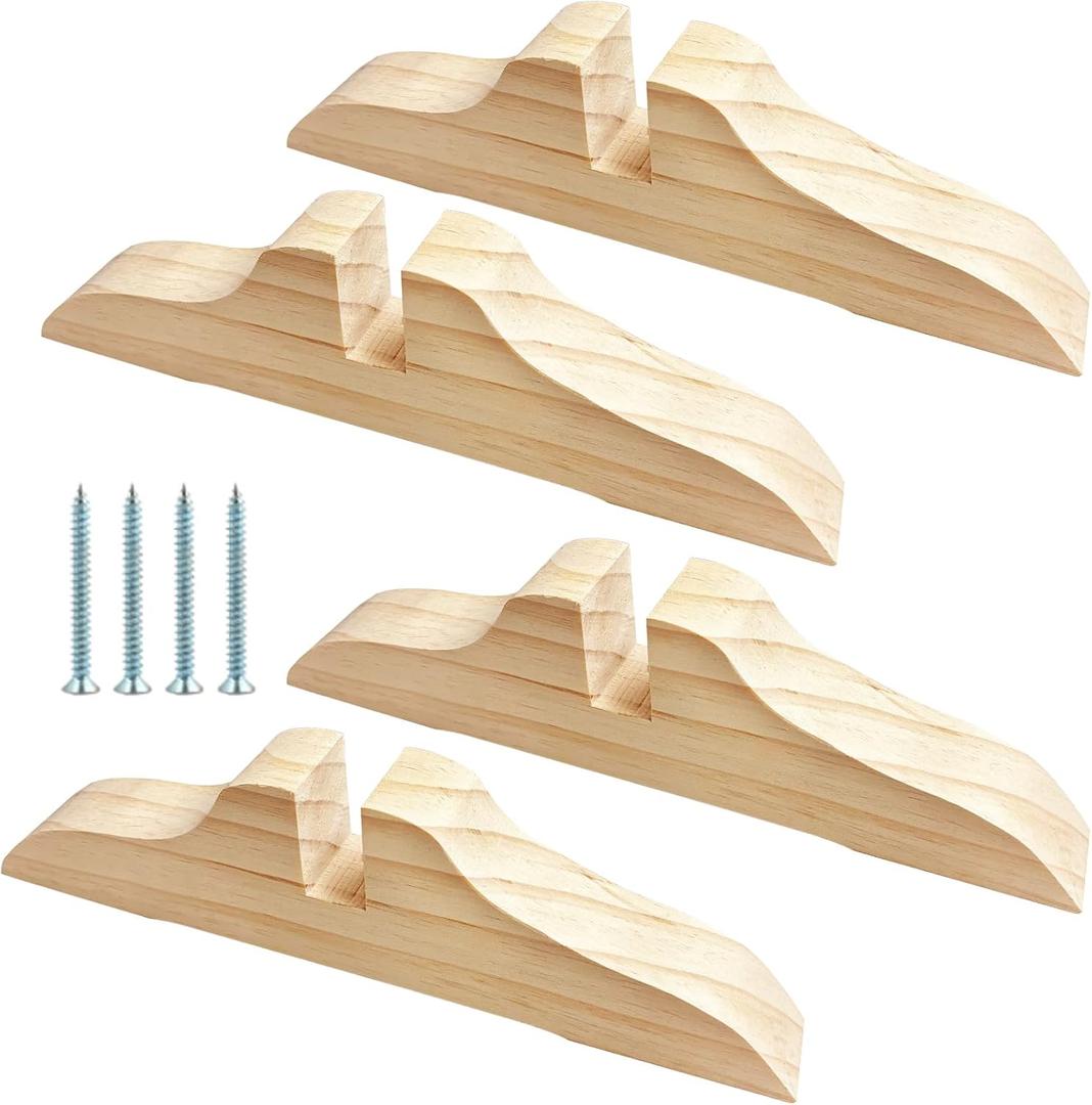 4pcs Folding Room Divider Stand, Folding Privacy Screen Holder Wooden Room Divider Stand with Screws, Heavy Duty Partition Feet for Home, Office, Hotel (4 Color Options). (Natural)