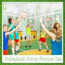 Hollowfly 122-piece Volleyball Party Favor Set Includes Cups with Straws, Mini Stress Balls Keychains, Slap Bracelets, Hair Ties, Stickers, a Makeup Bag, and More for Birthday Parties