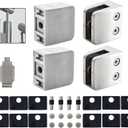 Glass Clamp - 40PCS Bracket for 1/3"-1/2" (8mm-12mm) Tempered Glass, Stainless Steel 304 Flat Back Square Clip Polished for Balustrade, Staircase, Handrail, Holder Metal Casting