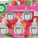 Air Wick Plug in Scented Oil Refill, 5 ct, Lush Honeysuckle and Raspberry, Air Freshener, Essential Oils, Spring Collection (3.35 Fl Oz (Pack of 1))