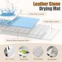 Dish Drying MatStone Drying Mat for Kitchen CounterHeat Resistant and Super Absorbent Foldable Bath mats,Made of Diatomaceous Earth and Leather.24.8"15.7" White