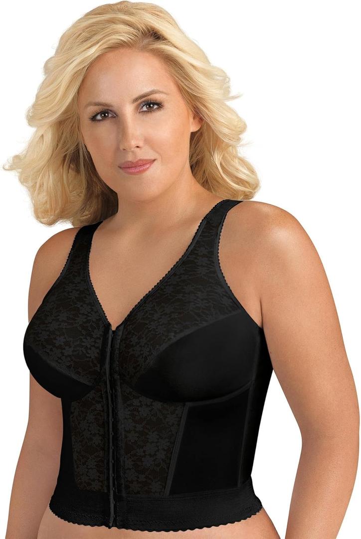 Exquisite Form 5107565 Fully Slimming Wireless Back & Posture Support Longline Bra with Front Closure & Lace 44C