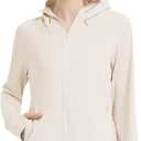 Women's UPF 50+ Sun Protection Jacket Lightweight UV Cooling Hoodie Long Sleeve Summer Clothing for Outdoor Hiking (Beige) S