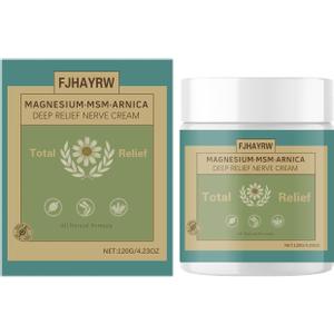 Total Relief Soothing Magnesium Cream for Muscle Comfort, Nerve Relief Cream with MSM,Arnica,Non-Greasy Topical,Fast Absorbing,Joint Relief,120g