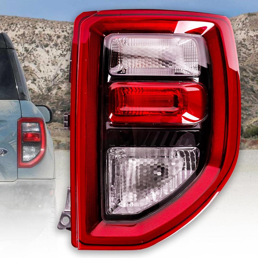 Right Driver Side Tail Light Assembly Compatible for Ford Bronco Sport 2021 2022 2023 2024 2025 LED/Halogen Rear Brake Lamp, Replaces#M1PZ-13404-A