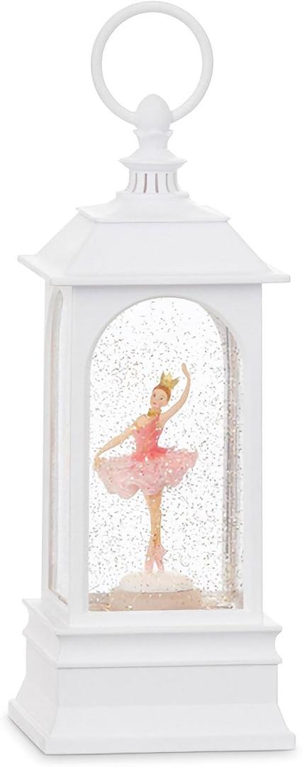 Raz 4040515 Dancing Ballerina Musical Lighted Water Lantern, 9.25 inches, White