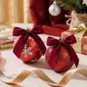 3 x Christmas Ribbon for Gift Wrapping - Red Velvet Ribbon 3/8" * 10Yard - Vintage Christmas Ornaments Decor Bows Making - Christmas Tree Ribbon