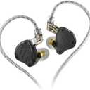KZ ZS10 PRO X in Ear Monitor,4BA+1DD 5 Drivers IEM Earphones HiFi in Ear Headphones with Alloy Faceplace Detachable Cable for Gaming Audiophile Musician DJ Stage Wired Earbuds(Matte Black,Without Mic)