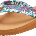 Ampeo Women's Arch Support Flip Flops Comfortable Casual Summer Beach Thong Sandals (10, Floral Green)