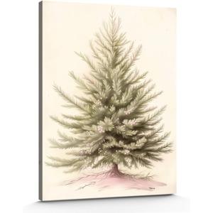 GSPQAZ Tranquil Christmas Tree Canvas Wall Art - Vintage Style Pine Tree Print,Winter picture 12x18inch-Unframed (11)