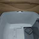 IRIS USA Cat Litter Box Large with Front Door Flap, Covered Enclosed Litter Box Enclosure with Scoop, Handle & Buckles for Portability & Privacy, Hidden Litter Pan, Gray